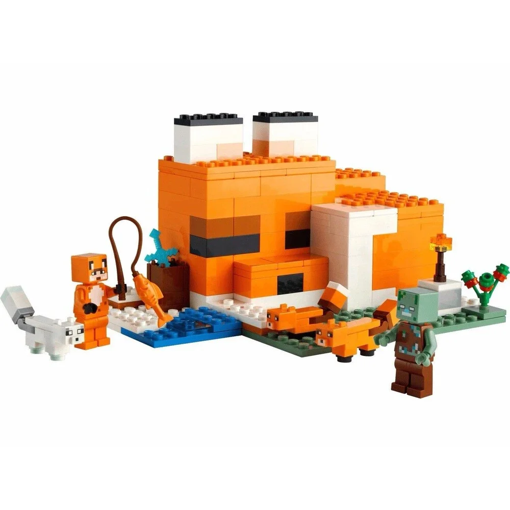 LEGO Minecraft: The Fox Lodge (21178) 100% Complete With Mini-figures No Manual